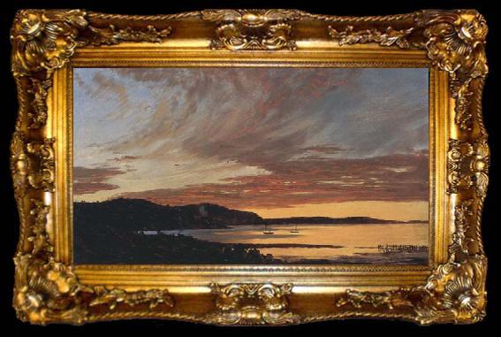 framed  Frederic E.Church Sunset,Bar Harbor, ta009-2